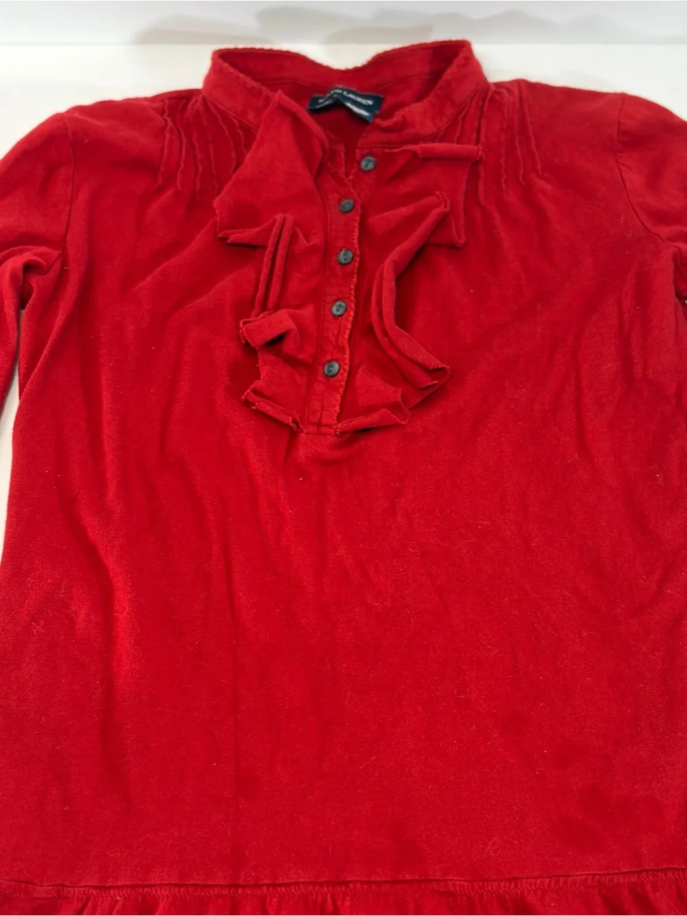 Ralph Lauren Childrenswear Red Ruffle Dress Size XL 16